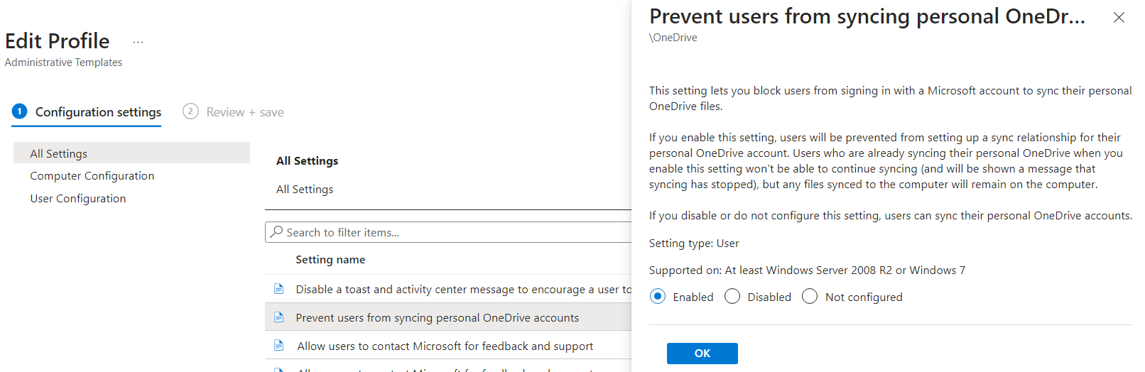 Configuring OneDrive DisablePersonalSync & DisableNewAccountDetection with Intune
