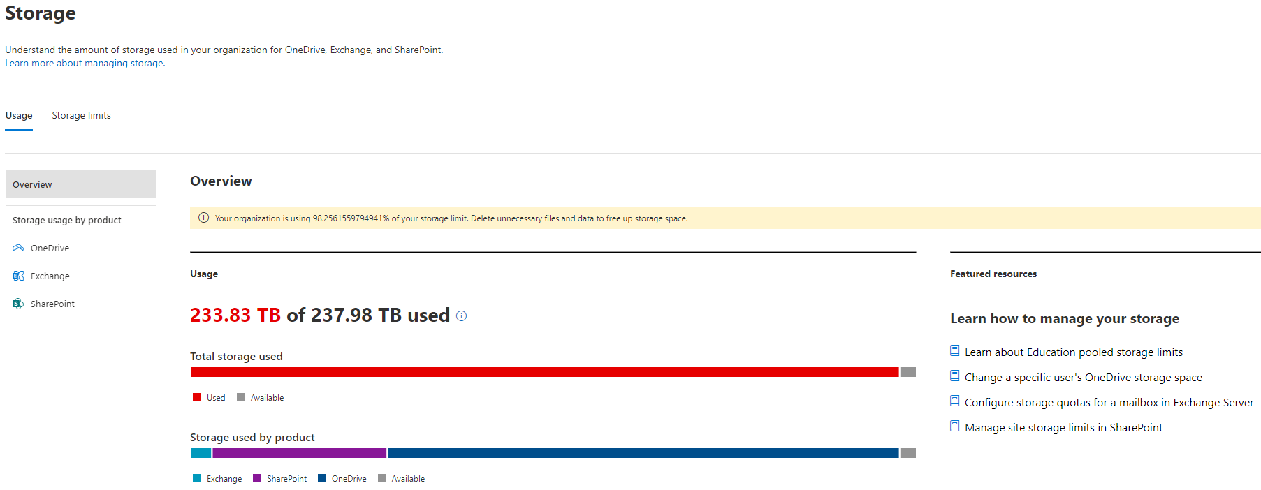 Storage changes in Microsoft 365 Education (+ Configuring OneDrive storage limits using security groups)