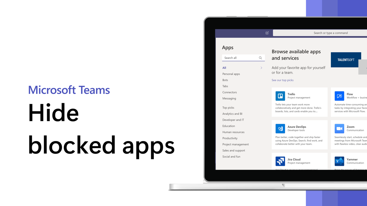Disable Teams app user requests (hide blocked Teams apps)